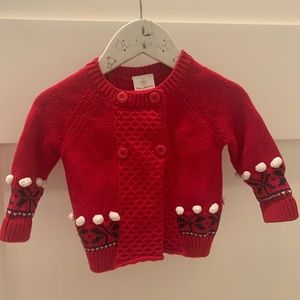 Hanna Andersson red  sweater sz 6 months worn 1!